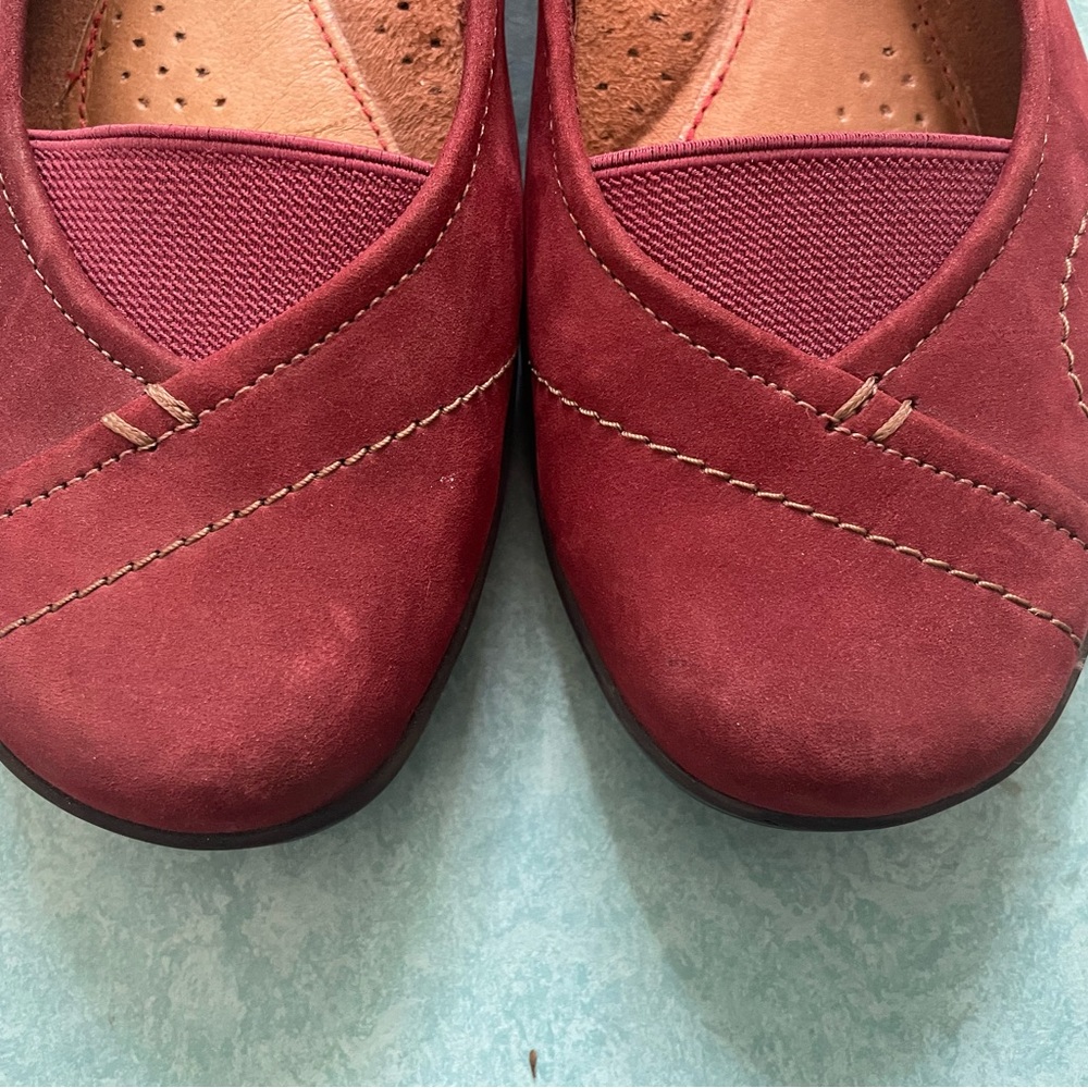 Rockport Cobb Hill Lizzie Burgundy Red Leather Comfort Ballet Flats Shoes Size 6 - Picture 2 of 5